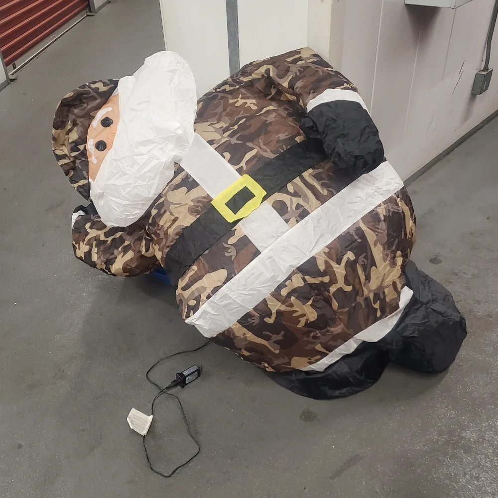 6 FT Camo Santa Claus Christmas Inflatable Camouflage Lighted Military Cap ARMY - Picture 4 of 4